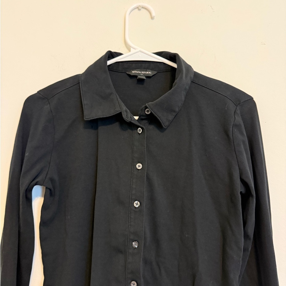 2/$30 Banana Republic - Black Button Down Long Sleeve Collared Shirt Size Small - Picture 3 of 7